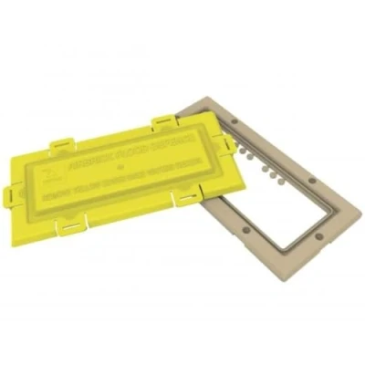 Image of Airbrick flood water defence Protection cover and Buff frame / Air Brick