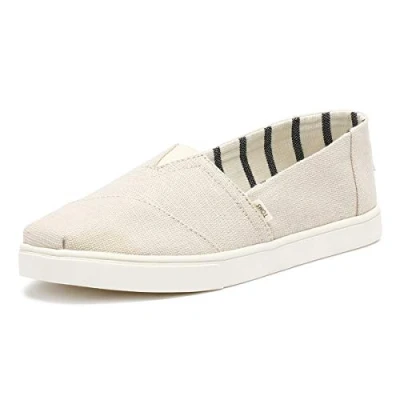 Image of TOMS Vegan Alpargata Slipons, Women&#039;s, Size: 3, Natural Textile