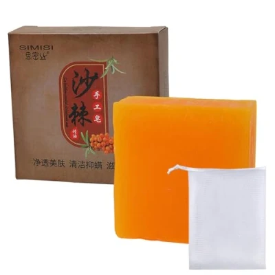 Image of Sea Buckthorn Soap Cleansing Face Body Bar Moisturizes Skin Reduces Redness And Blemishes Calm Care Oil Seabuckthorn Moisturizing