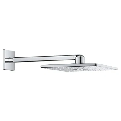 Image of GROHE Rainshower 310 Smartactive Cube Head Shower Set with 2 Spray Options 310mm Wall Mounted Showerhead 400mm Arm, Chrome Finish, Square Shape Made In Germany 26479000