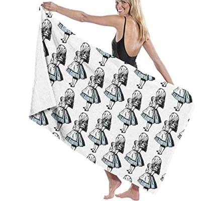 Image of BAAROO Beach Towel Little Alice in Wonderland Bath Cute and Exquisite Printed Sports Travel Yoga Swimming 3 130CM X 80CM