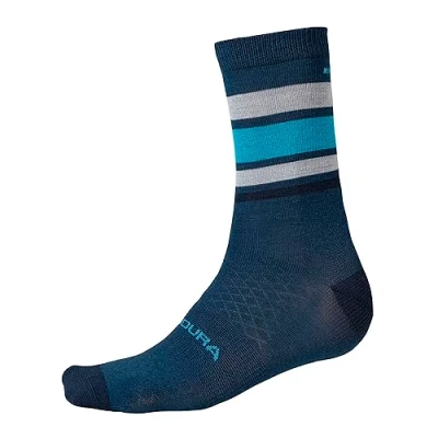 Image of Endura Men&#039;s BaaBaa Merino Stripe Socks, Blueberry, L XL