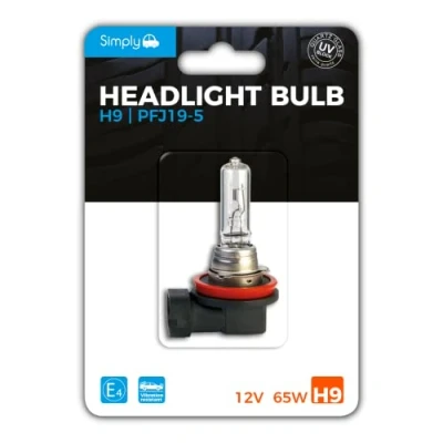 Image of Simply S709BL Pack of 1 H9 Headlight Bulb 12V 65W, Base PFJ19 5, Complies with ECE R37, UV Filter, High Performance and Maximum Visibility