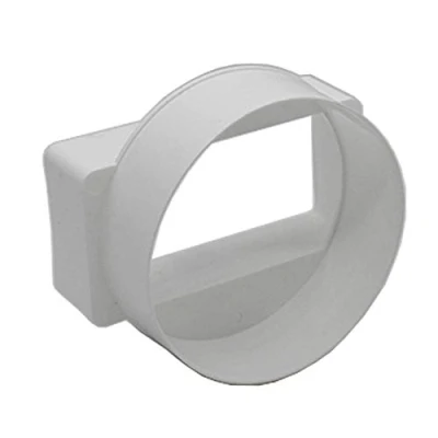 Image of Kair Ducting Adaptor 110mm x 54mm to 100mm 4 inch Rectangular Round Straight Channel Connector for Converting Different Size Duct Systems Female