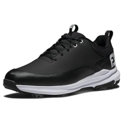 Image of FootJoy Men&#039;s FJ Tour Rival Golf Shoe, Black/Black/White, 8 UK
