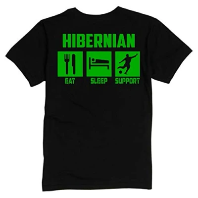Image of Hibernian Eat Sleep Support Premium Mens TEE Shirt X Large Black