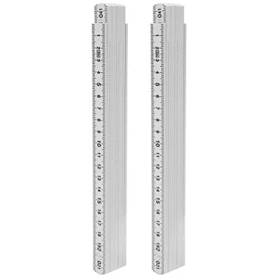 Image of 2Pcs Folding Rulers, 2m Carpenters Ruler Lightweight Compact Measuring Stick Multi‑Angle locking Woodworking Tool