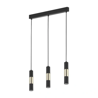 Image of Vivien Bar Pendant Ceiling Light Black, Gold 3xGU10