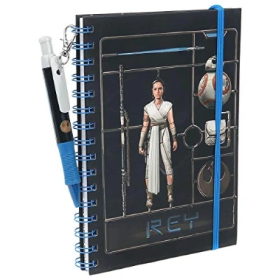Image of Star Wars: The Rise of Skywalker (Airfix Rey) A5 Wiro Notebook and Ballpoint Pen Set, Black