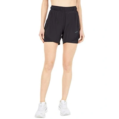 Image of BROOKS 221464001 Chaser 5&quot; 2 in 1 Short Shorts Women&#039;s Black Size 25