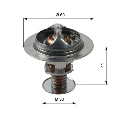 Image of 255003C100, 255003C130, 9091603097, 9091603118 Engine thermostat GATES TH34882G1 82C with gaskets/seals without housing TOYOTA: Land Cruiser Prado 90