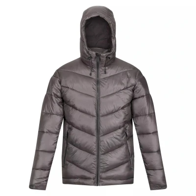 Image of Regatta Mens Toploft II Hooded Padded Jacket (Dark Grey) Size X Large