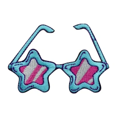 Image of WASPRO Star Glasses Kids Patch, Patch Embroidered Iron on Sew Badge for Clothes etc.