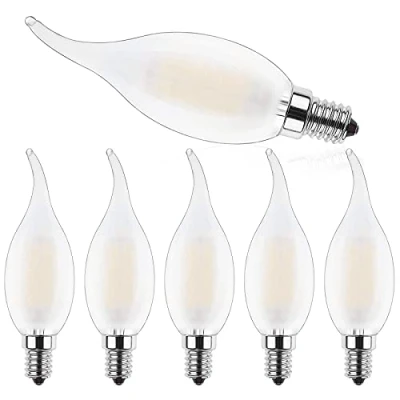 Image of ProCrus E14 LED Candle Light Bulb,4W Shape for Chandeliers,C35 Filament Candles Bulb,2700K Warm White Bulbs,40W Bulb Equivalent,400LM,Dimmable,6 Pack,Energy Class F