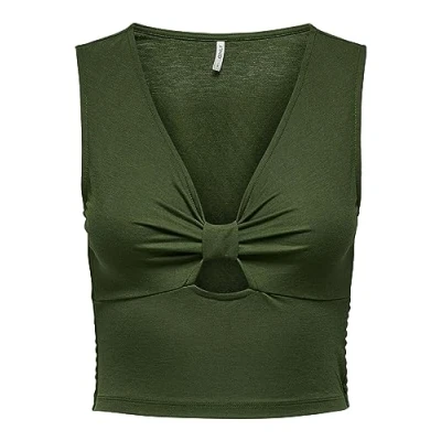 Image of ONLY Women&#039;s Onljany S/L Twist Top JRS, Green, 3XL