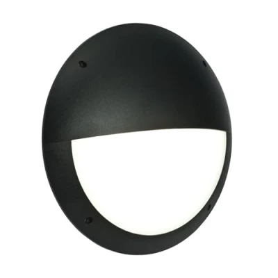 Image of Saxby Seran 12W Eyelid Matt Black IP65 Flush Indoor Outdoor Bulkhead LED Ceiling Wall Light