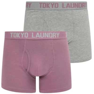 Image of Tokyo Laundry Men&#039;s Hillside 2 Pack Stretch Cotton Boxer Shorts