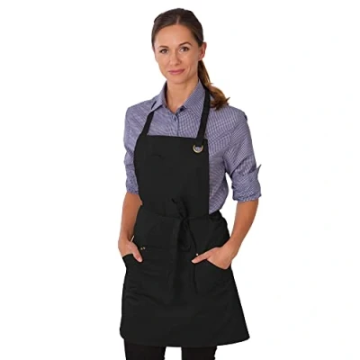 Image of Dennys LE Chef Apron with Metal Eyelets One Size Black