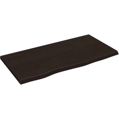 Image of vidaXL Table Top Dark Brown 80x40x2 cm Treated Solid Wood Oak