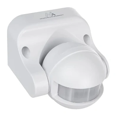Image of Maclean MCE358 W Occupancy PIR Motion Sensor Dusk to Dawn Infrared Detector IP44, Range 12m, Angle 180, max Load 800 / 1200W (White)