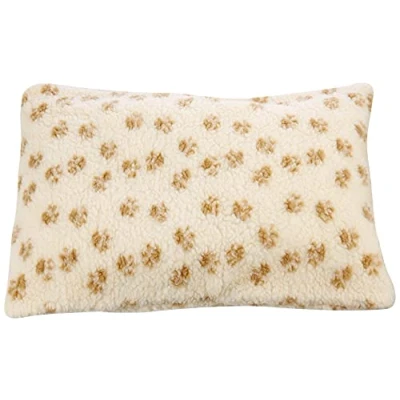 Image of Danish Design Beige Pawprint Kumfy Kradle Cat/Kitten Machine Washable Sherpa Fleece Radiator Bed Cover
