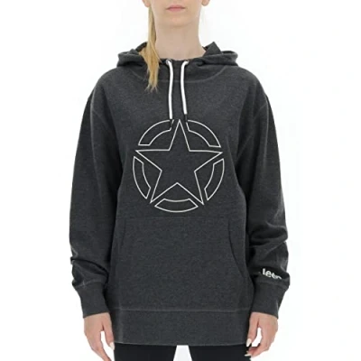 Image of JEEP O102254 J217 J WOMAN HOODED OVERSIZE SWEATSHIRT STAR OUTLINE Print J21W Dark Grey M./Birch W XS