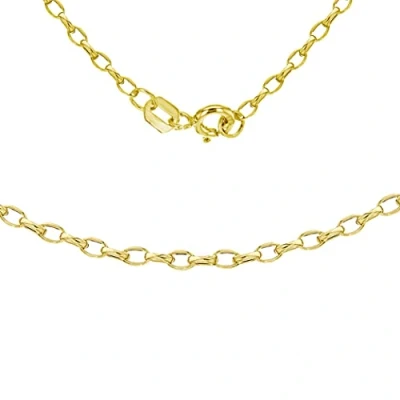 Image of Carissima Gold Women&#039;s 9ct Yellow Hollow 2.1mm Diamond Cut Oval Belcher Chain Necklace of Length 41cm/16&quot;