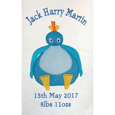 Image of Twirlywoos Bighoo Personalised Super Soft Fleece Baby Blanket (White)