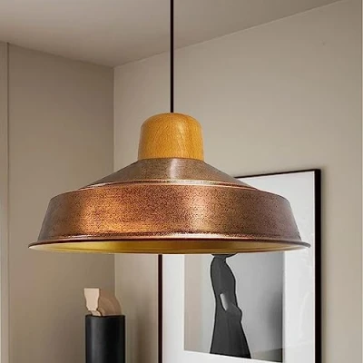 Image of bamyum Asletl Long Knob 41 cm Industrial Pendant Light, Vintage Metal Kitchen Chandelier, Living Room, Dining Room Copper Light