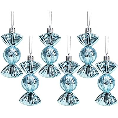 Image of Christmas Concepts® Pack of 690mm Sweet Shaped Baubles Shiny &amp; Glitter Decorated Tree Decorations (Ice Blue)