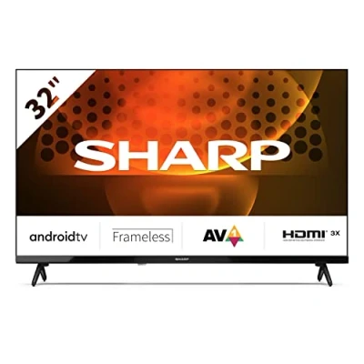 Image of Sharp 32FH6KA 32 Inch HD Ready Android TV™ in Black with Active Motion 400, Chromecast, Google Assistant, Freeview Play, DTS Virtual:X, Pre Installed Apps, 3x HDMI &amp; 2x USB