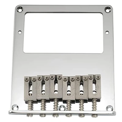 Image of Musiclily Pro 54mm Tele Humbucker Bridge with 6 Stainless Steel Saddles for Telecaster Style Electric Guitar, Chrome