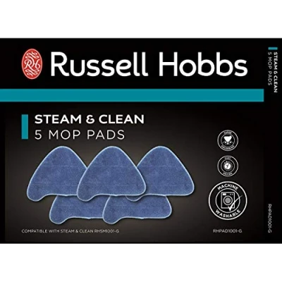 Image of Russell Hobbs Replacement Steam Mop Pads for RHSM1001 G &amp; Clean Mop, Pack of 5, RHPAD1001