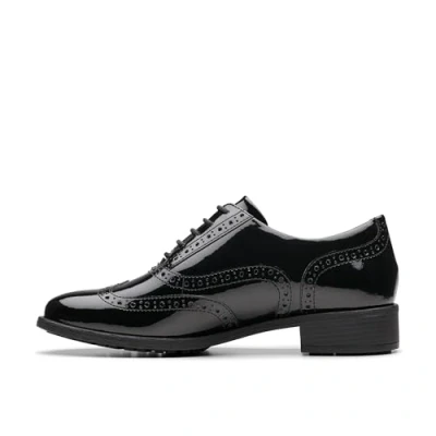 Image of Clarks Women&#039;s Havisham Oak Mary Jane Flat, Black Leather, 3.5 UK