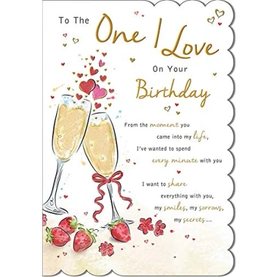 Image of Piccadilly Greetings Traditional Birthday Card One I Love 9 x 6 inches