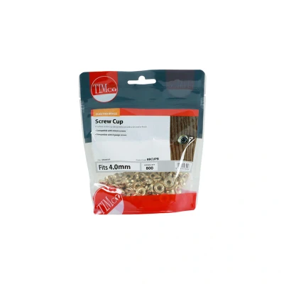 Image of Timco Screw Cups Electro Brass (Size To fit 8 Gauge Screws 800 Pieces)