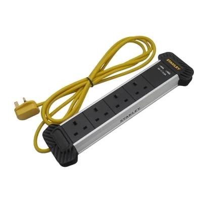 Image of Stanley 4 Gang + 2 USB Powerboard with Cable Management 3m