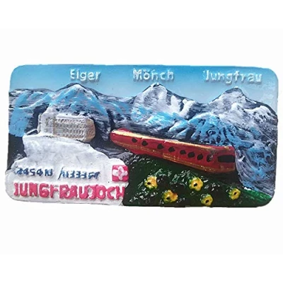 Image of 3D Eiger Monch Jungfrau Switzerland Fridge Magnet, souvenir refrigerator Magnet Home &amp; Kitchen Decoration magnetic sticker tourist gift