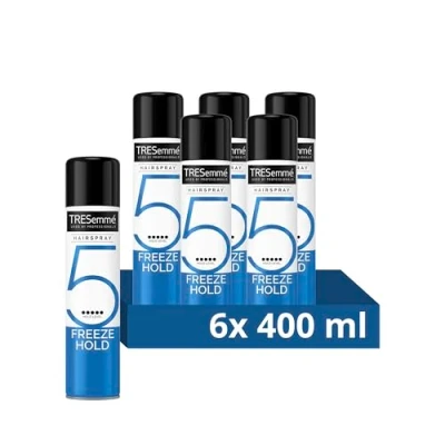 Image of TRESemmé Freeze Hold Hairspray 24 hour frizz control for an ultimate strength finish 6x 400 ml