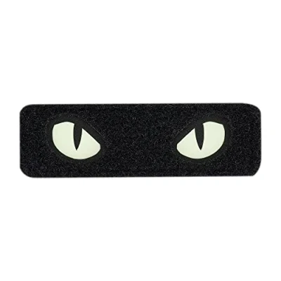 Image of M Tac Cat Eyes Soft Patch Tactical Morale for Military Gear Army Combat Hook and Loop Patches (Black/GID)