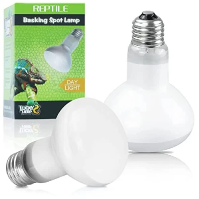 Image of LUCKY HERP 2 Pack 75W Reptile Heat Bulb, Basking Spot Lamp for Reptiles, Tortoise, Chicks, Dog, Amphibian Heating Use