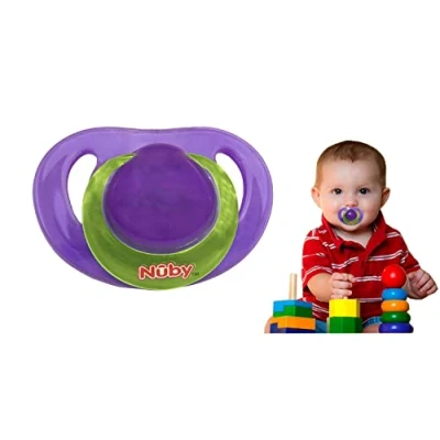 Image of Classic Orthodontic Pacifier with Ring, Ultra Air Dummy BPA Free, Breathable Dummies for Newborn Babies 0 6 Months (Purple Ortho Pacifier)