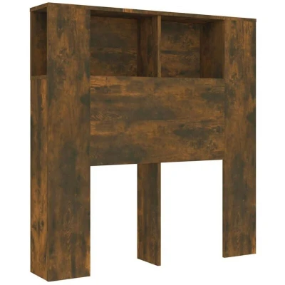 Image of vidaXL Headboard Cabinet Smoked Oak 100x18.5x104.5 cm