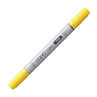 Image of COPIC Ciao Coloured Marker Pen (Y 06) Yellow, For Art &amp; Crafts, Colouring, Graphics, Highlighter, Design, Anime, Professional Beginners, Supplies Colouring Books