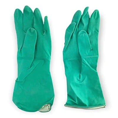Image of Crown Supplies Professional Green Household Rubber Gloves Small Pair