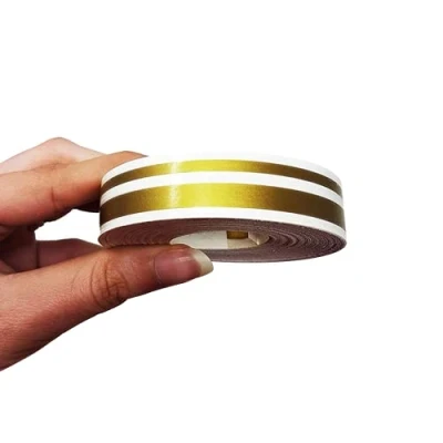 Image of 4R Quattroerre.it 10506 Trim Stripes Double Adhesive Strips for Cars, Gold, 11 mm x 10 mt