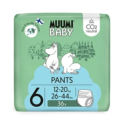 Image of Muumi Baby Eco Pull Ups Size 6, 12 20 kg, 36 Sensitive Premium Nappy Pants with Leakage Barrier Soft and Skin Friendly, No Unnecessary Chemicals