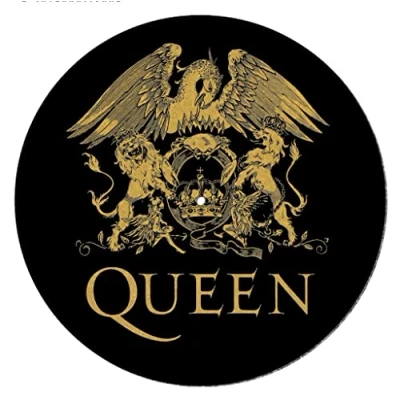 Image of Pyramid International Queen Turntable Record Slip Mat for Mixing, DJ Scratching and Home Listening (Logo Design) Official Merchandise, gold