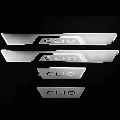 Image of 4pcs Car Door Sill Protector for Ren Ault Clio 2019 2020 Threshold Scuff Plate Stainless Steel Stickers Styling Accessories,Silver