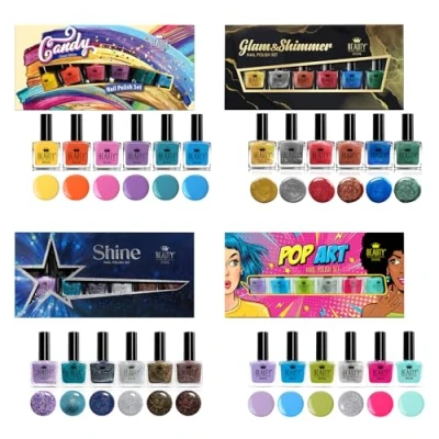 Image of Beauty4Britain 24 x Luxury Nail Polish Different Shades 4 Gift Boxes Glitter Pastel Pearl Bright